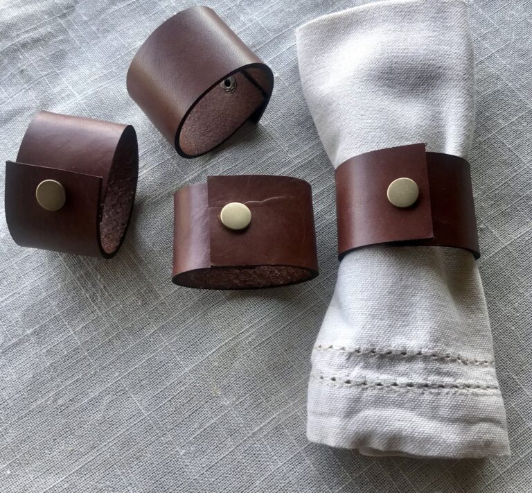 leather napkin holders, custom-made decor